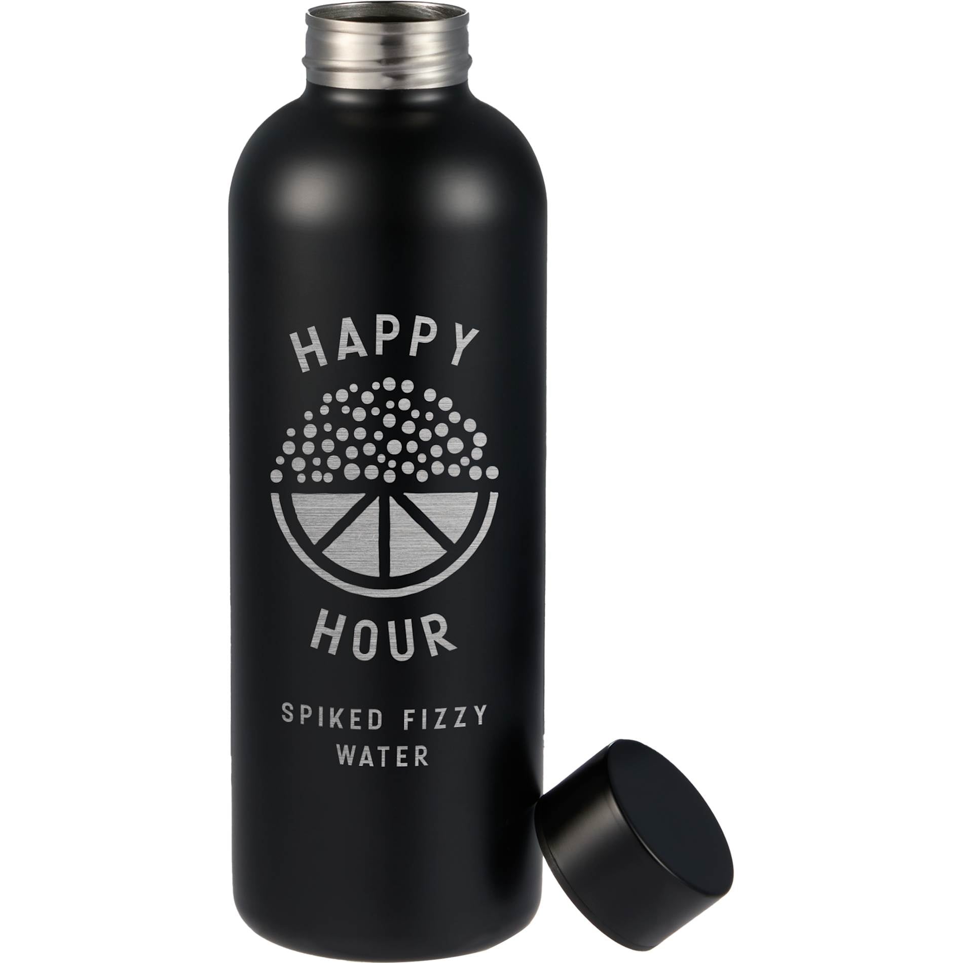 Front View of Black Cleave Recycled Stainless steel bottle 25oz