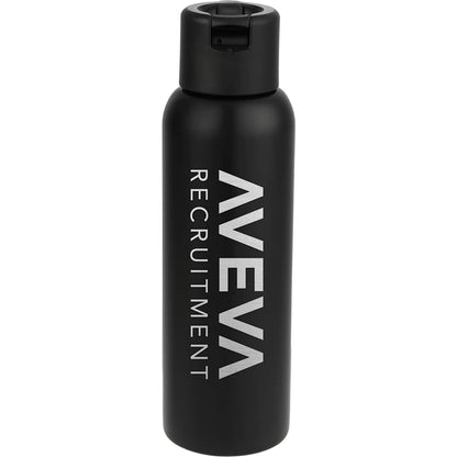 Front View of Black Clio Straw Lid Vacuum Bottle 22oz