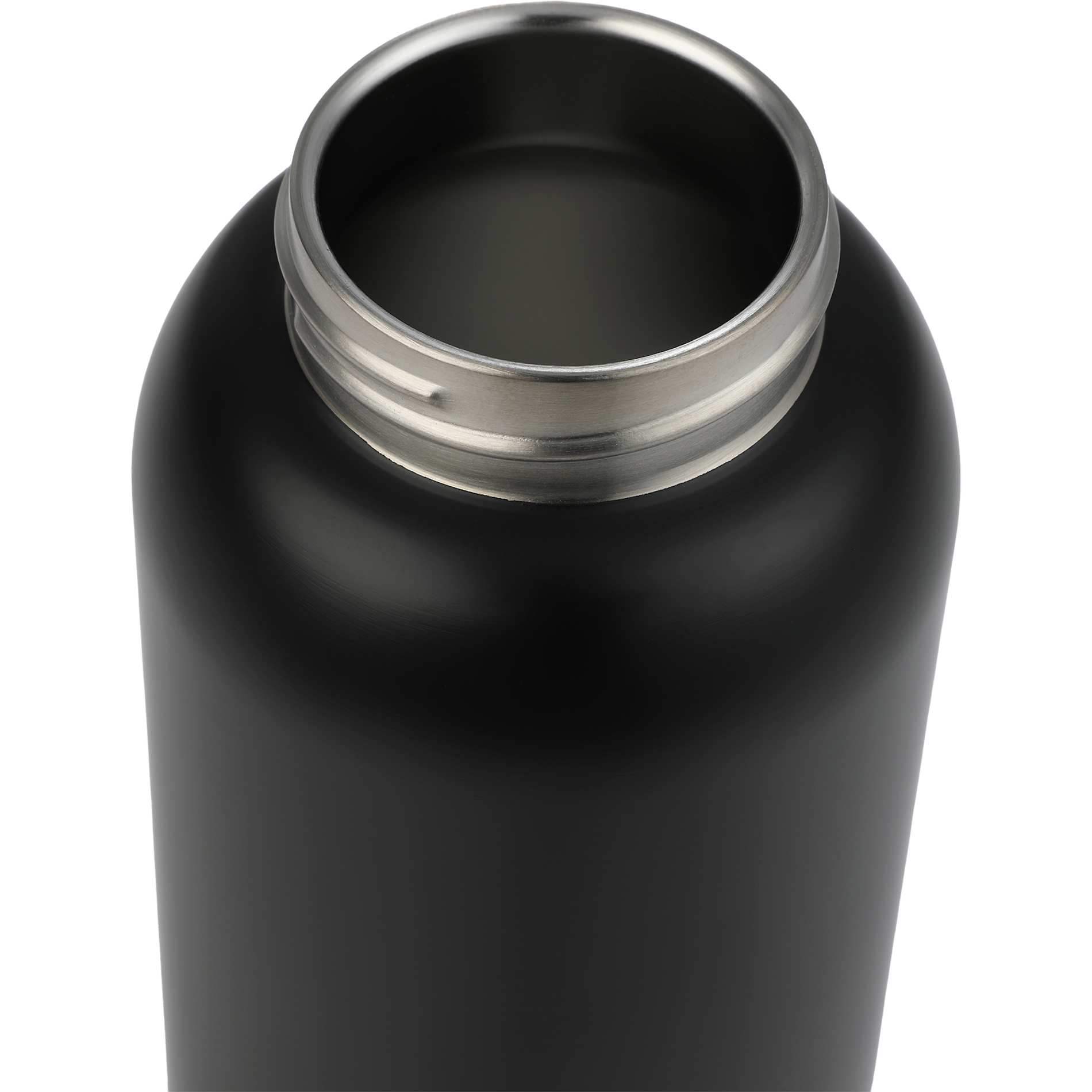 Front View of Black Clio Straw Lid Vacuum Bottle 22oz