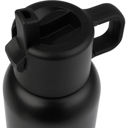 Front View of Black Clio Straw Lid Vacuum Bottle 22oz