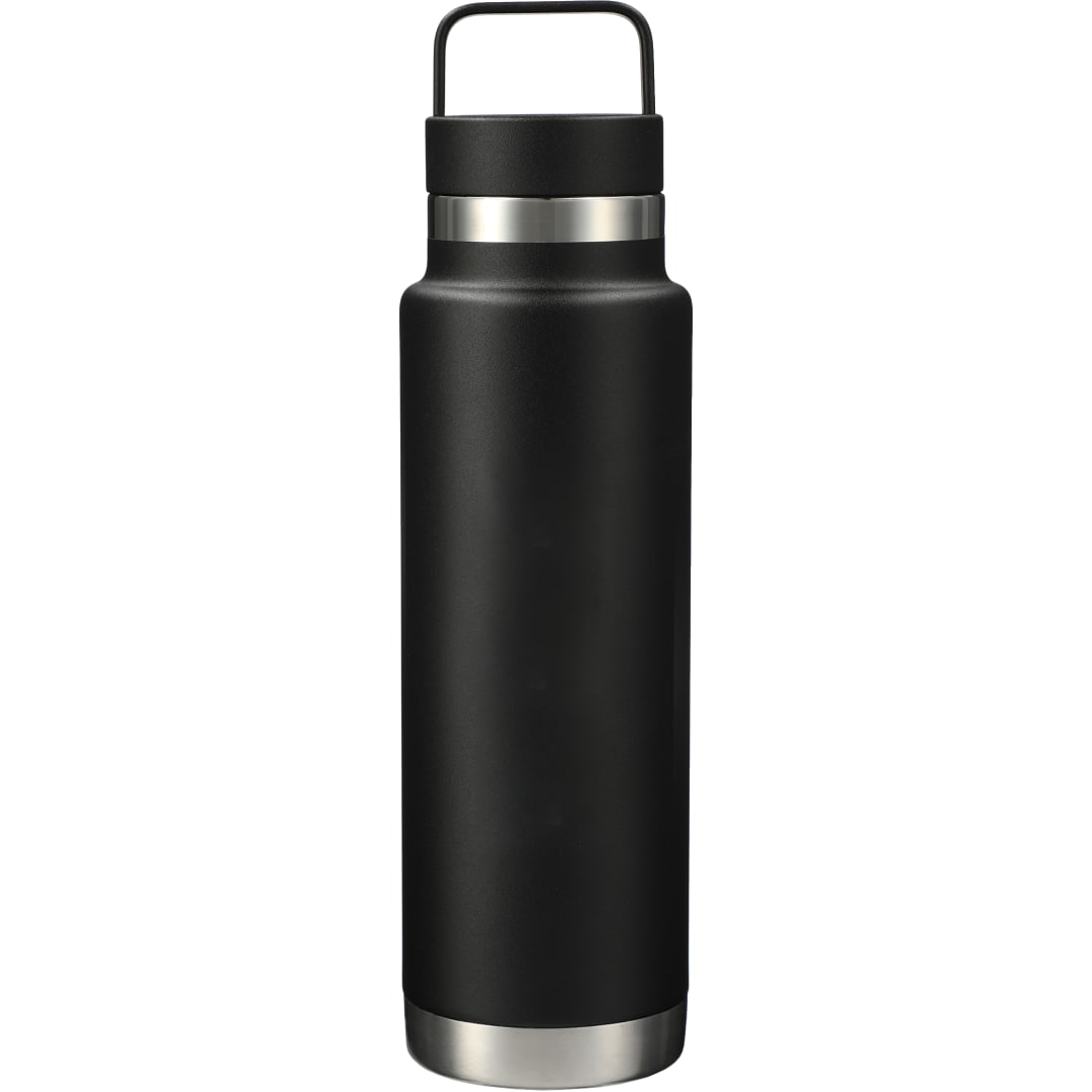 Front View of Black Colton Copper Vacuum Insulated Bottle 20oz plain