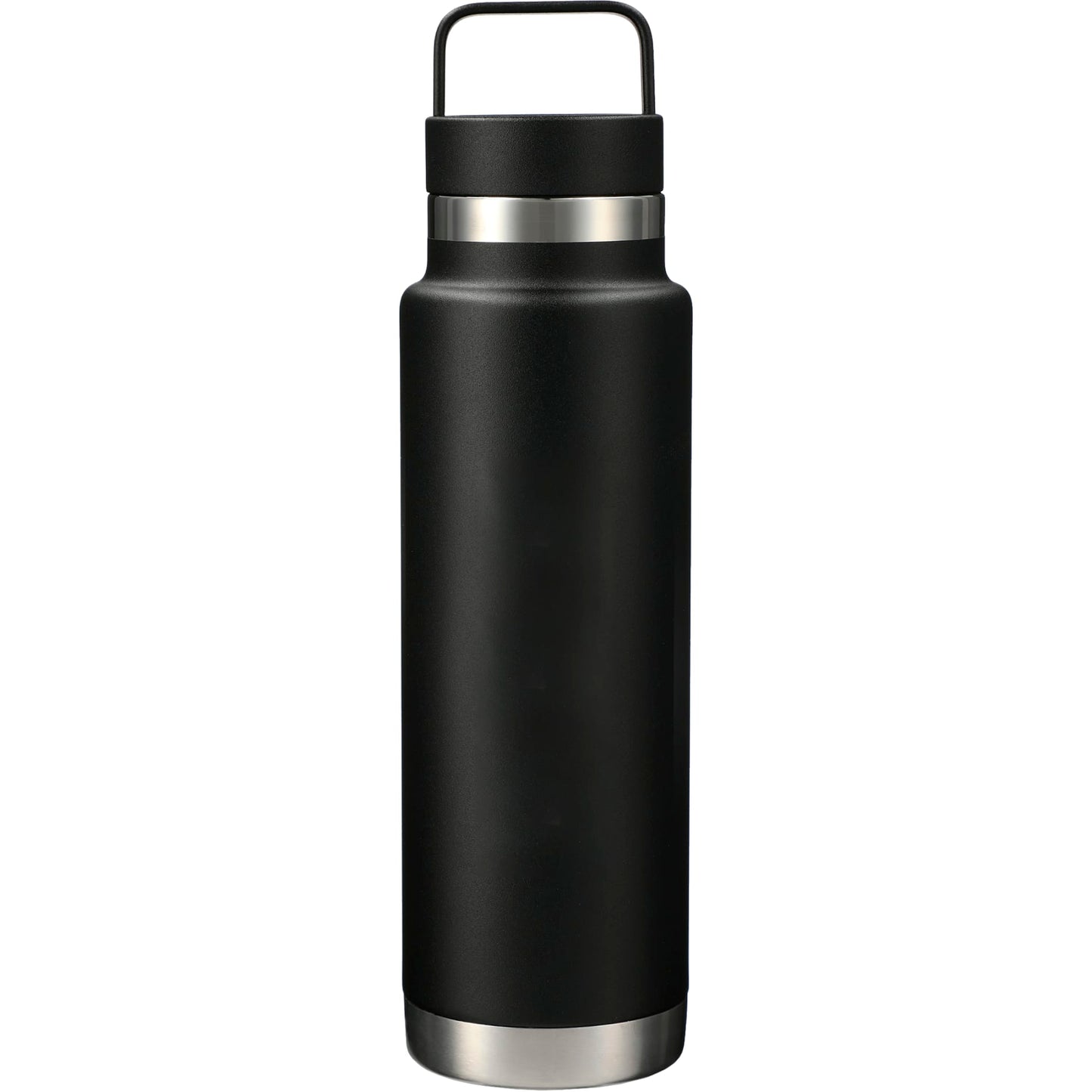 Front View of Black Colton Copper Vacuum Insulated Bottle 20oz plain
