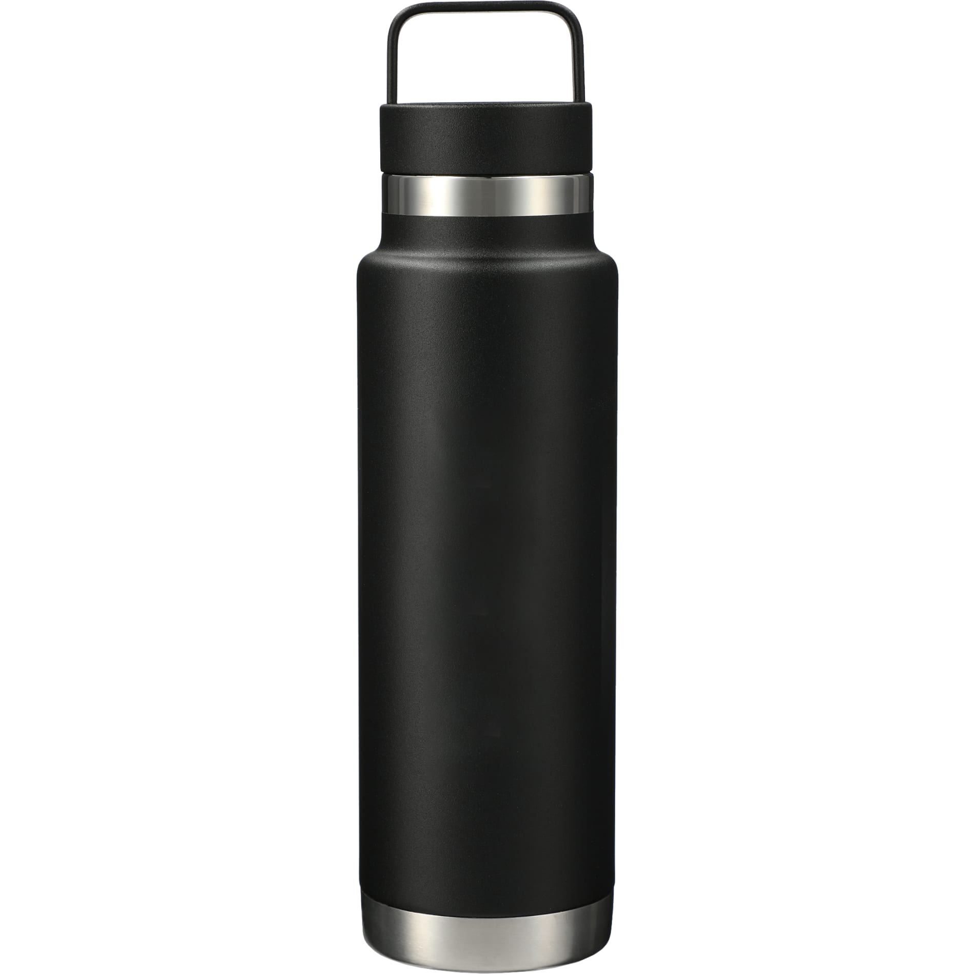 Front View of Black Colton Copper Vacuum Insulated Bottle 20oz plain