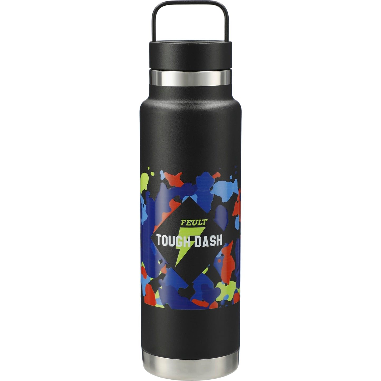 Front View of Black Colton Copper Vacuum Insulated Bottle 20oz