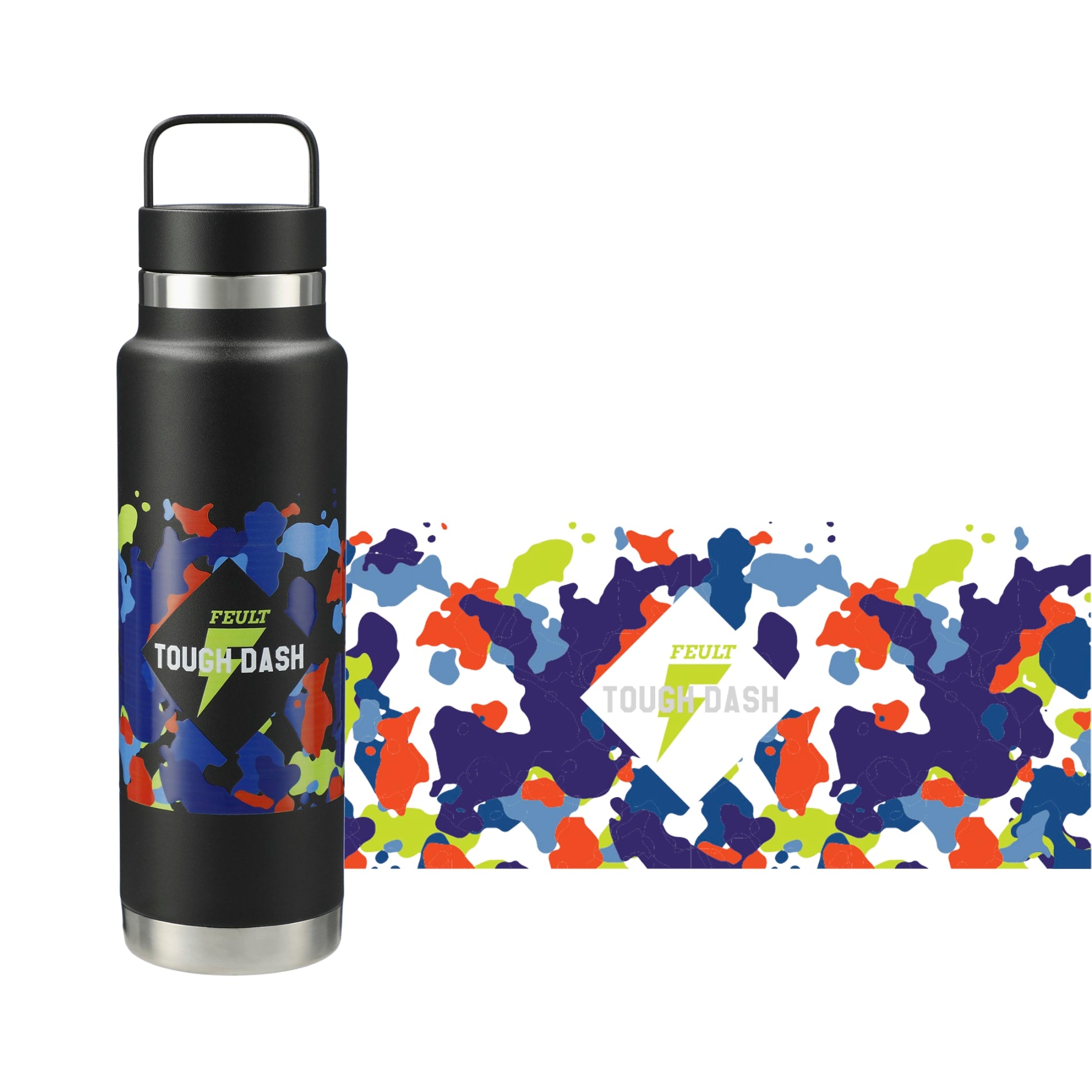 Front View of Black Colton Copper Vacuum Insulated Bottle 20oz