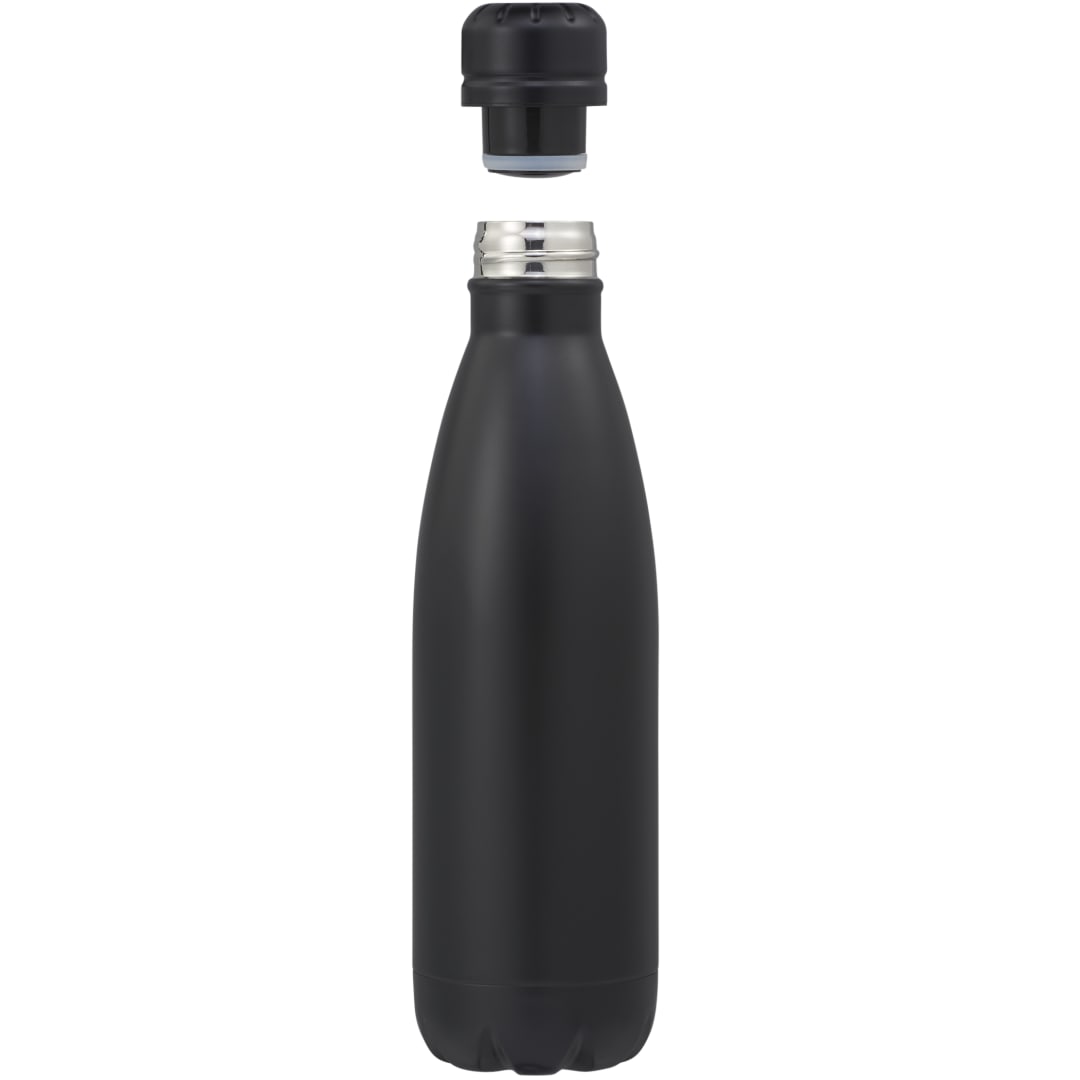 Front View of Black Copper Vacuum Insulated Bottle 17oz plain