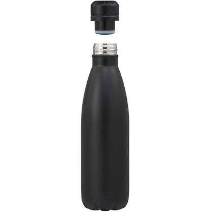 Front View of Black Copper Vacuum Insulated Bottle 17oz plain