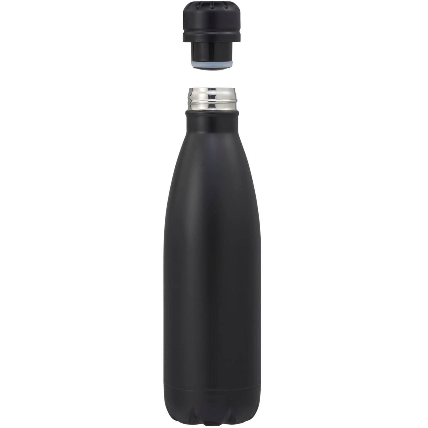 Front View of Black Copper Vacuum Insulated Bottle 17oz plain