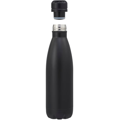 Front View of Black Copper Vacuum Insulated Bottle 17oz plain