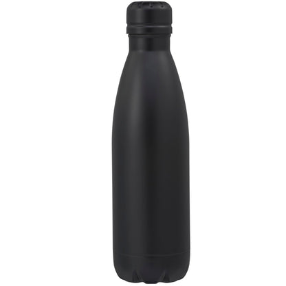 Front View of Black Copper Vacuum Insulated Bottle 17oz plain