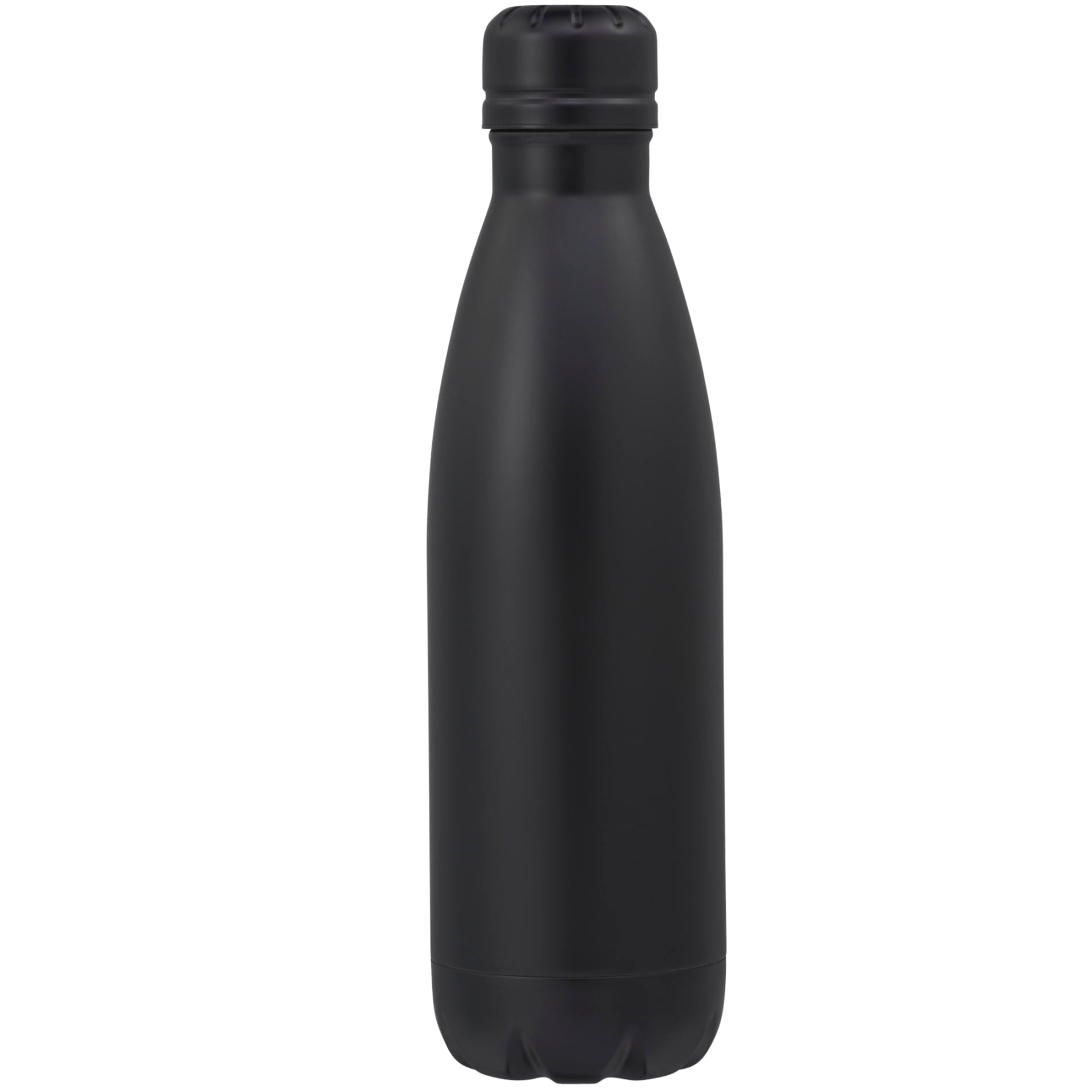 Front View of Black Copper Vacuum Insulated Bottle 17oz plain
