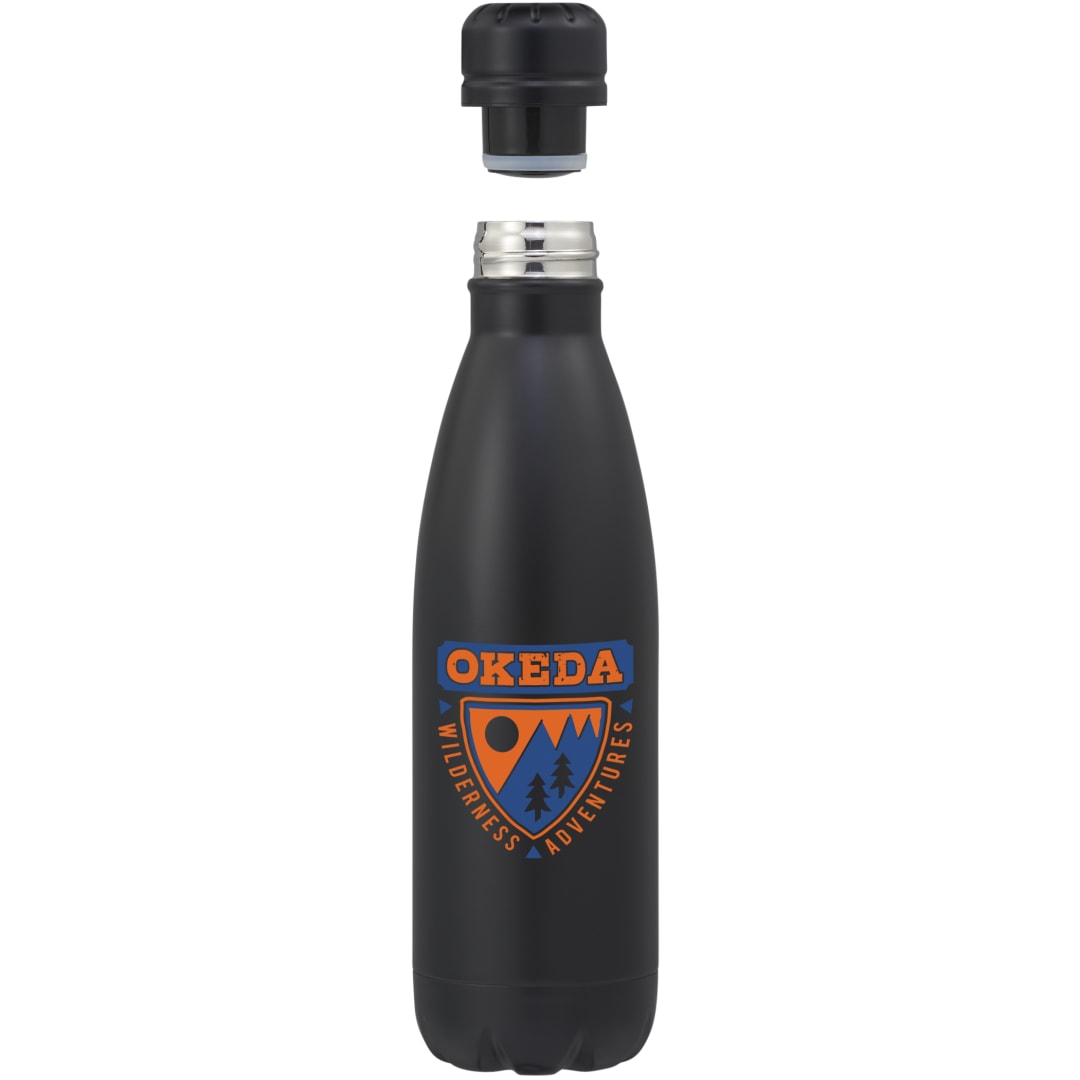 Front View of Black Copper Vacuum Insulated Bottle 17oz