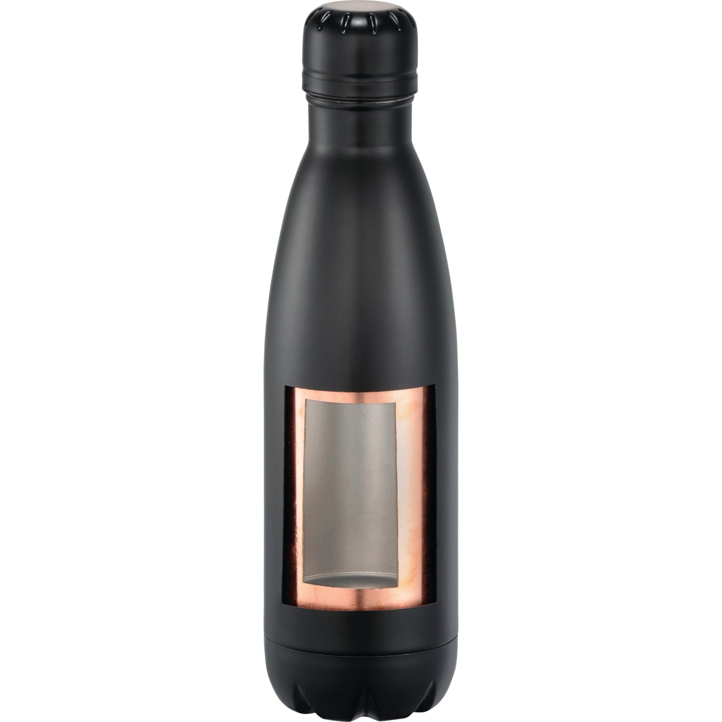 Front View of Black Copper Vacuum Insulated Bottle 17oz