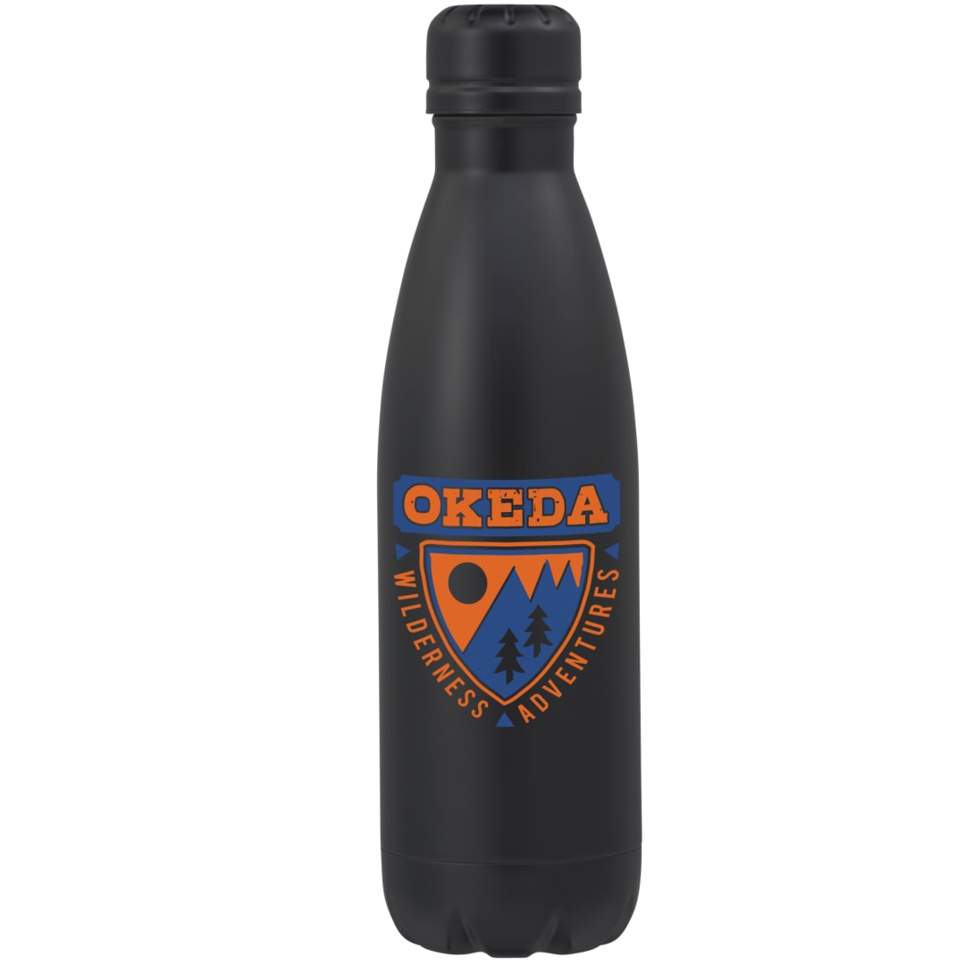 Front View of Black Copper Vacuum Insulated Bottle 17oz
