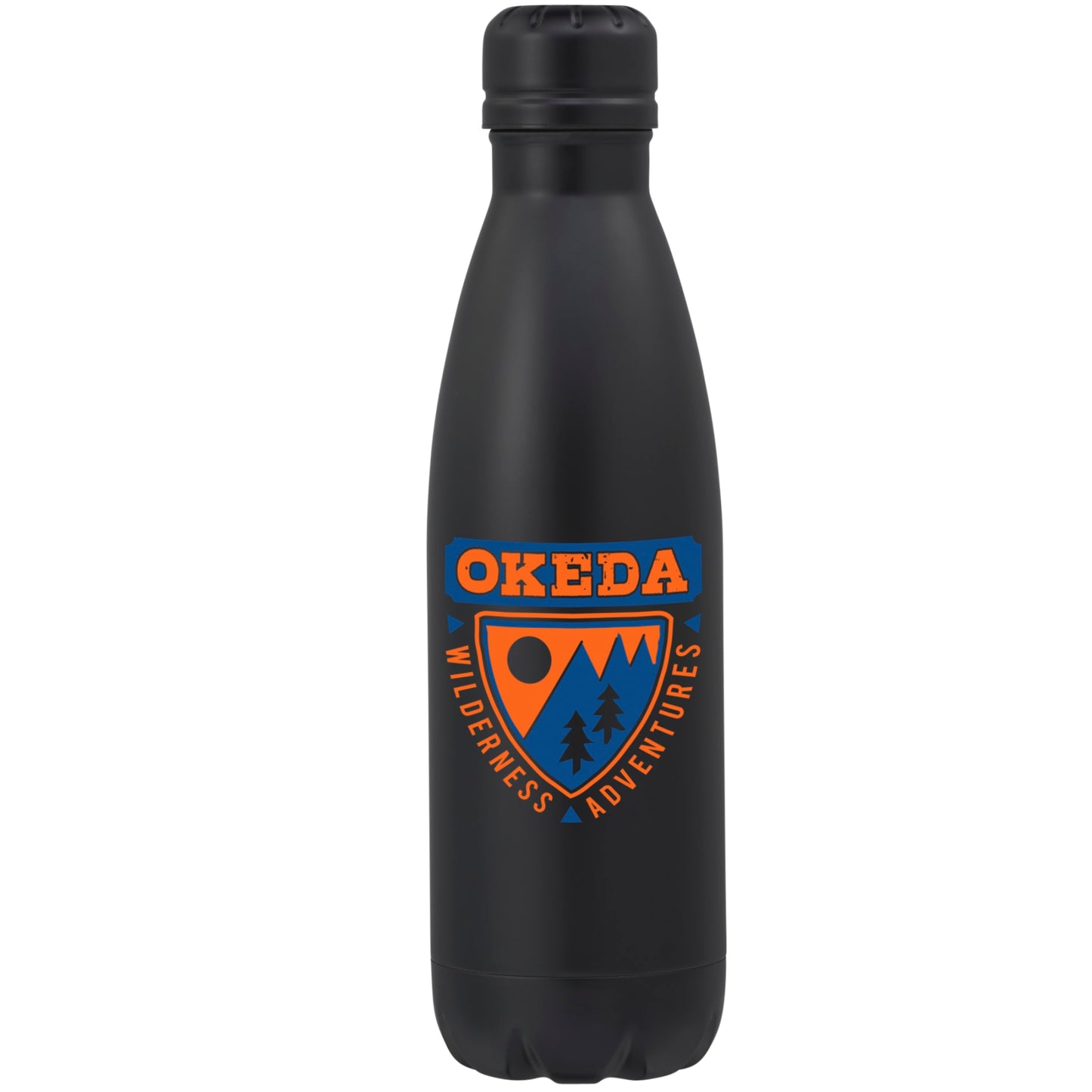 Front View of Black Copper Vacuum Insulated Bottle 17oz