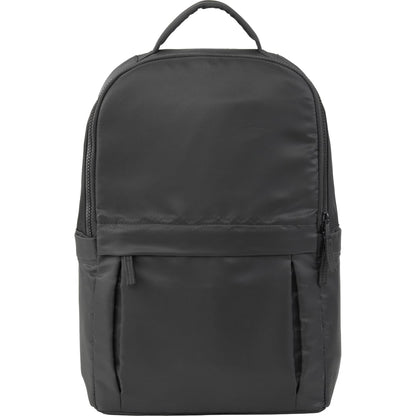 Front View of Black Daybreak Recycled 15" Laptop Backpack plain