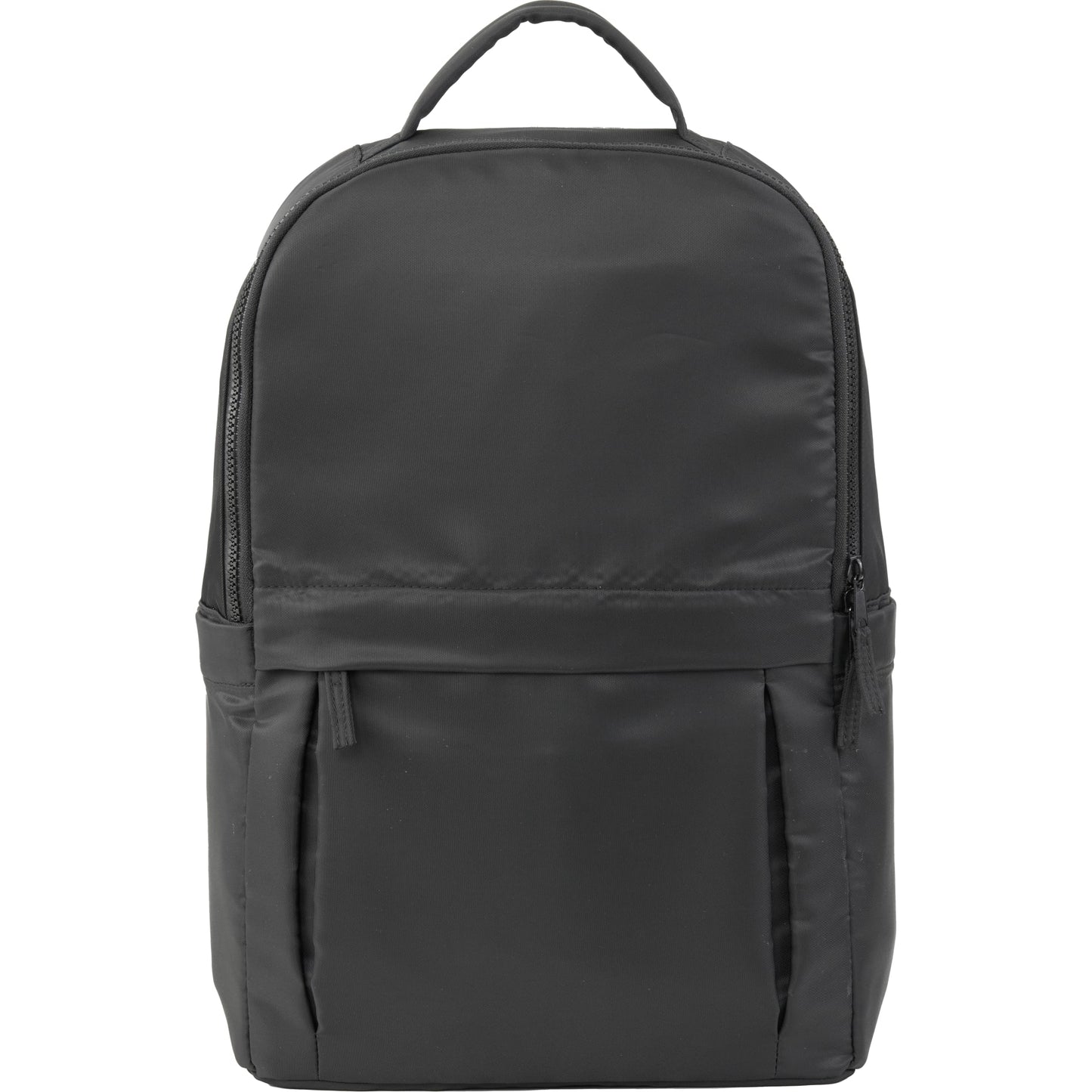 Front View of Black Daybreak Recycled 15" Laptop Backpack plain
