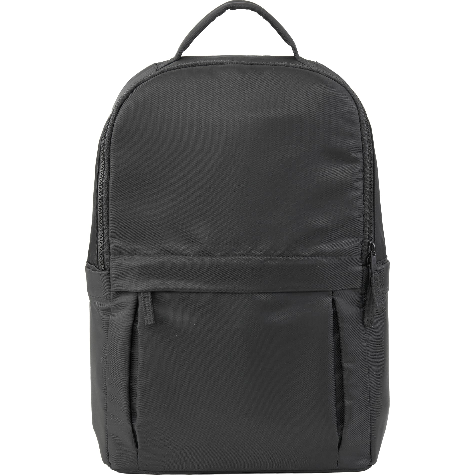 Front View of Black Daybreak Recycled 15" Laptop Backpack plain