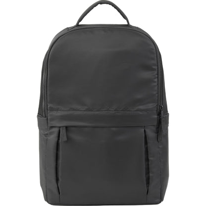 Front View of Black Daybreak Recycled 15" Laptop Backpack plain