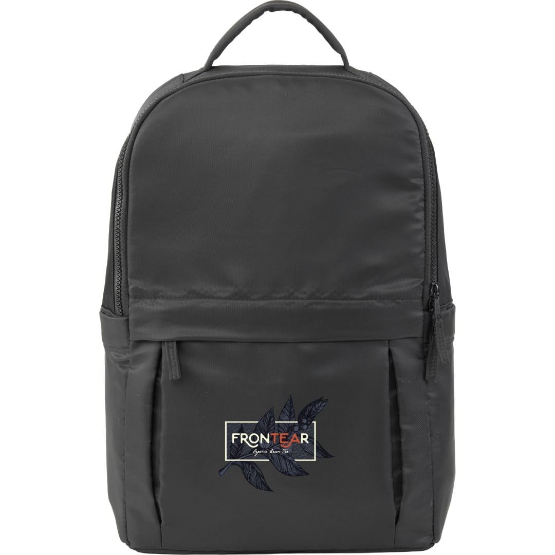 Front View of Black Daybreak Recycled 15" Laptop Backpack