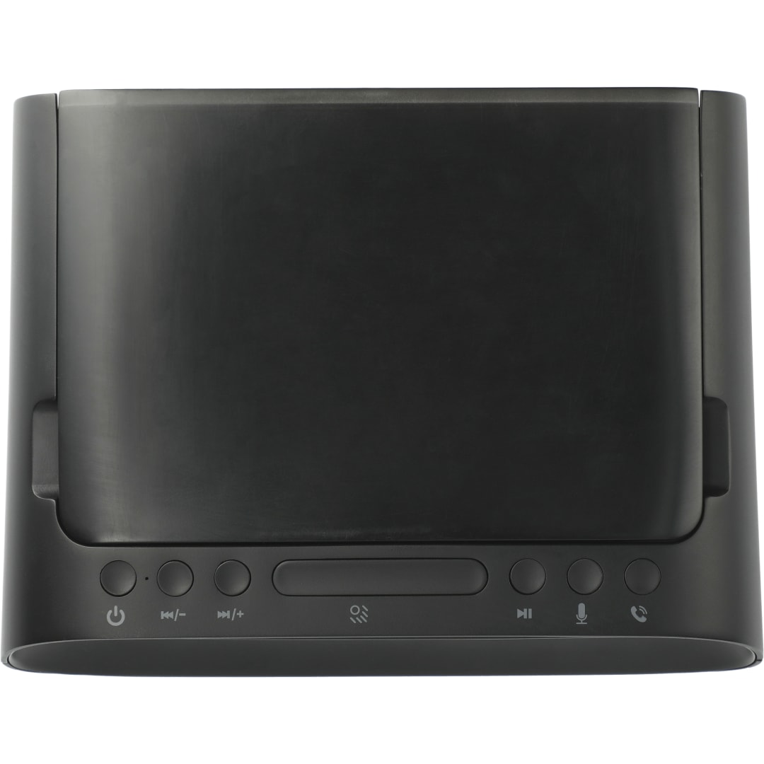Front View of Black Desktop UV Sanitizer and Bluetooth Speaker plain