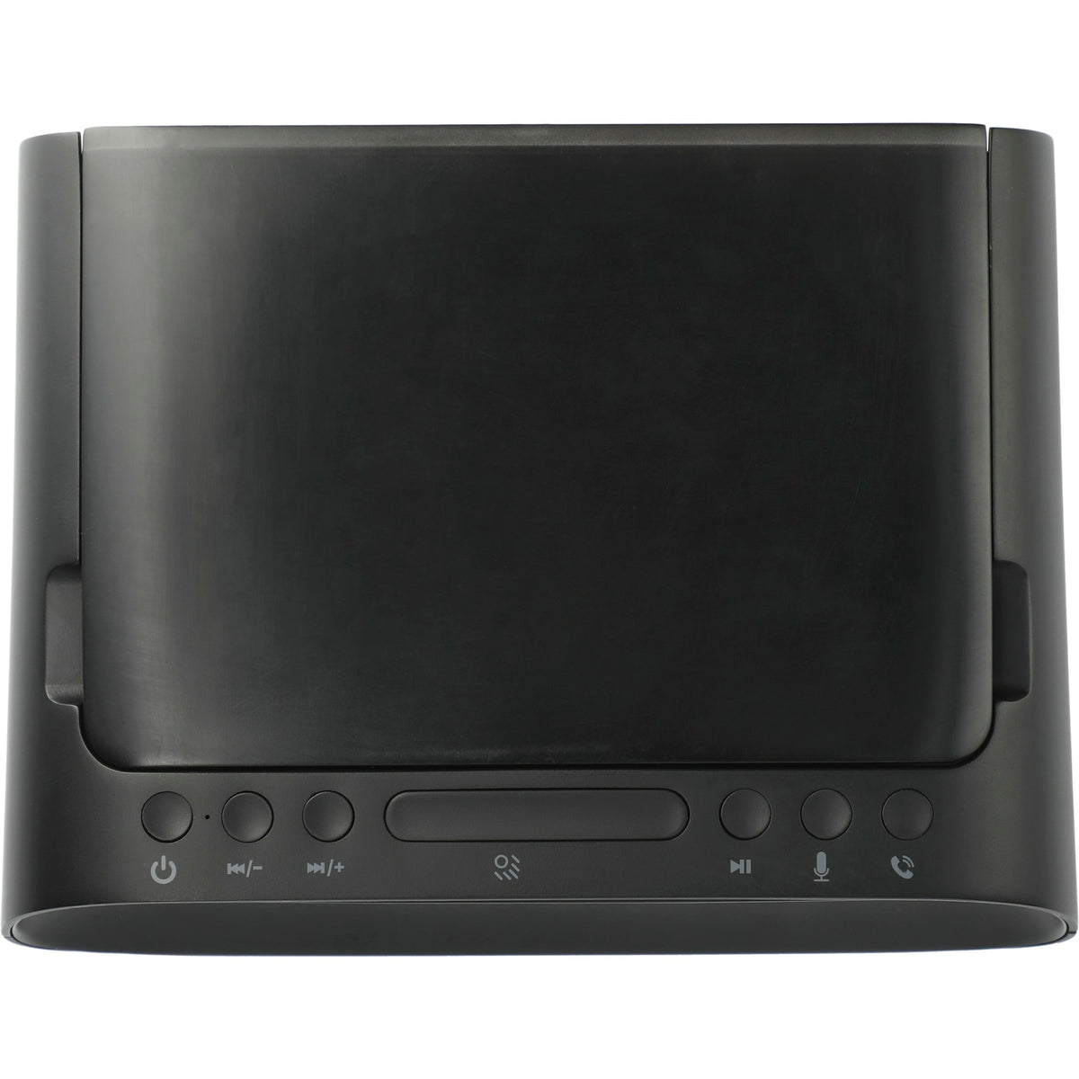 Front View of Black Desktop UV Sanitizer and Bluetooth Speaker plain