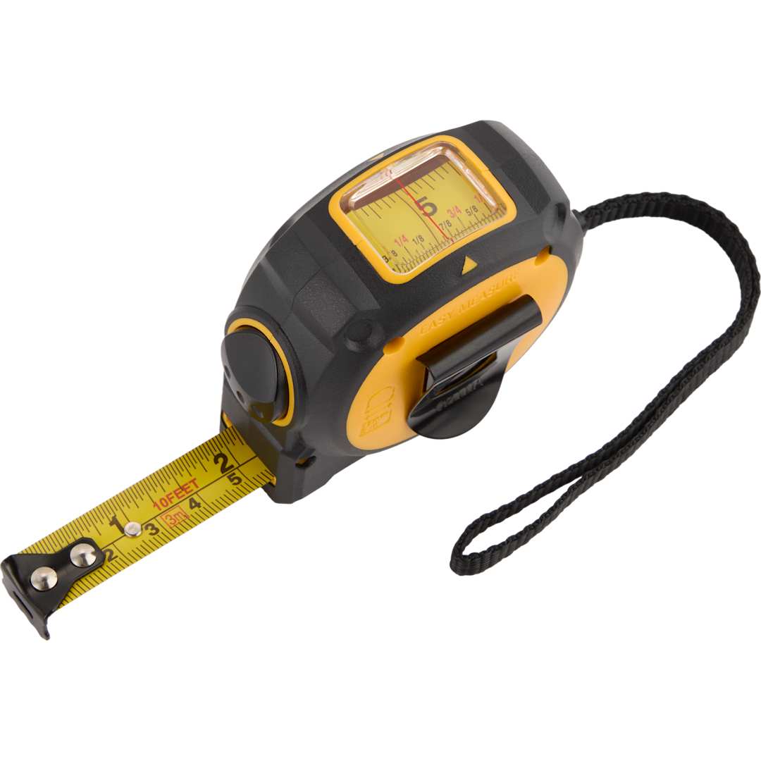 Front View of Black Easy-Read 10 ft. Tape Measure