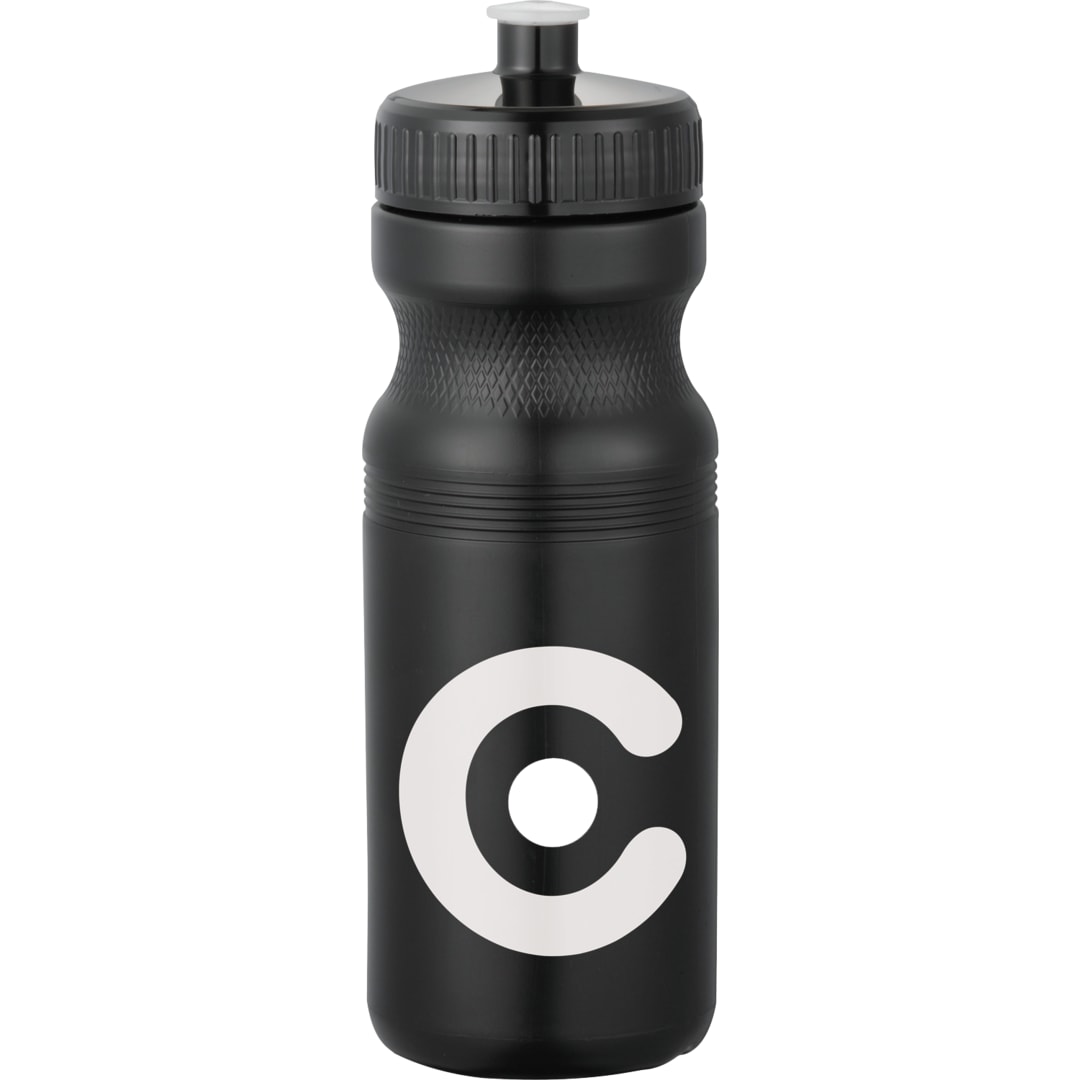 Front View of Black Easy Squeezy Spirit 24oz Sports Bottle