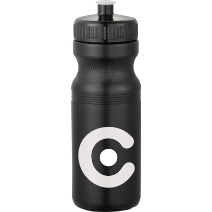 Front View of Black Easy Squeezy Spirit 24oz Sports Bottle