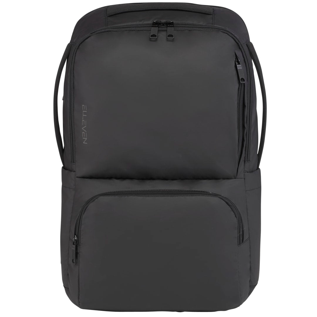 Front View of Black elleven Evolve 17" Laptop Backpack plain