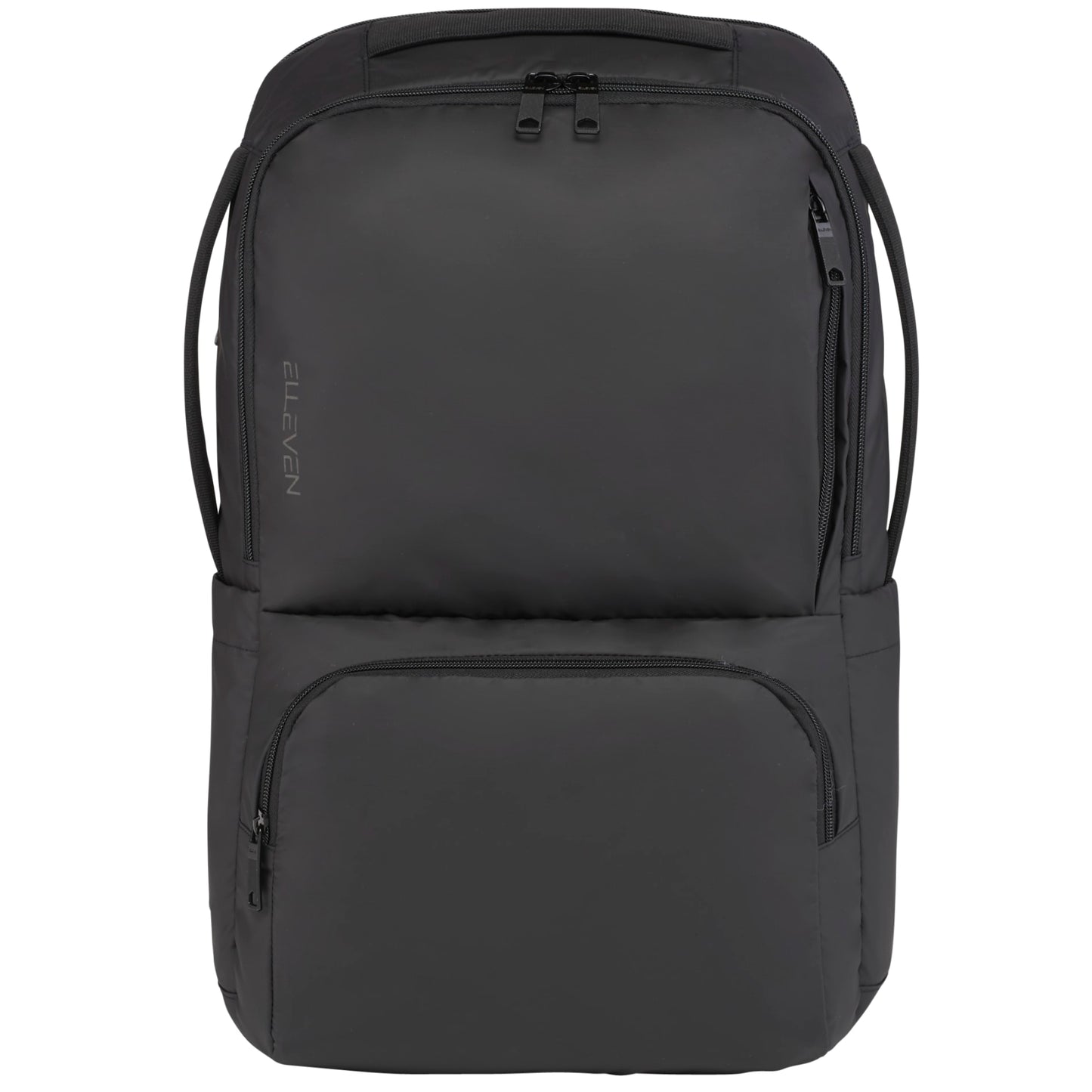 Front View of Black elleven Evolve 17" Laptop Backpack plain
