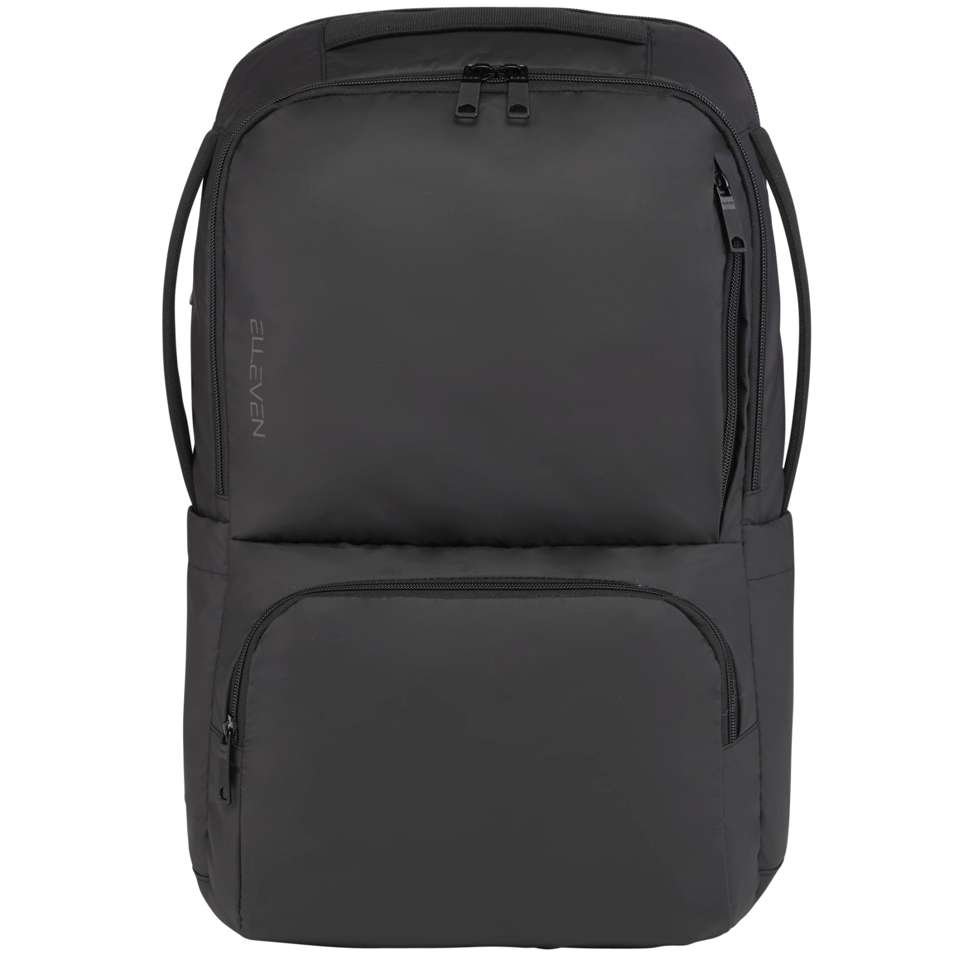 Front View of Black elleven Evolve 17" Laptop Backpack plain