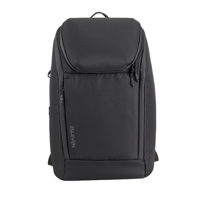 Front View of Black Elleven Orion Recycled 15" Laptop Backpack plain