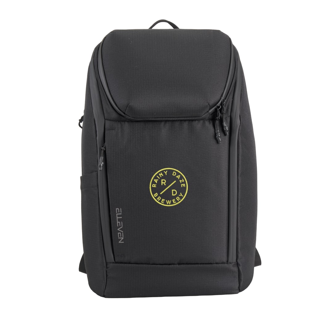 Front View of Black Elleven Orion Recycled 15" Laptop Backpack