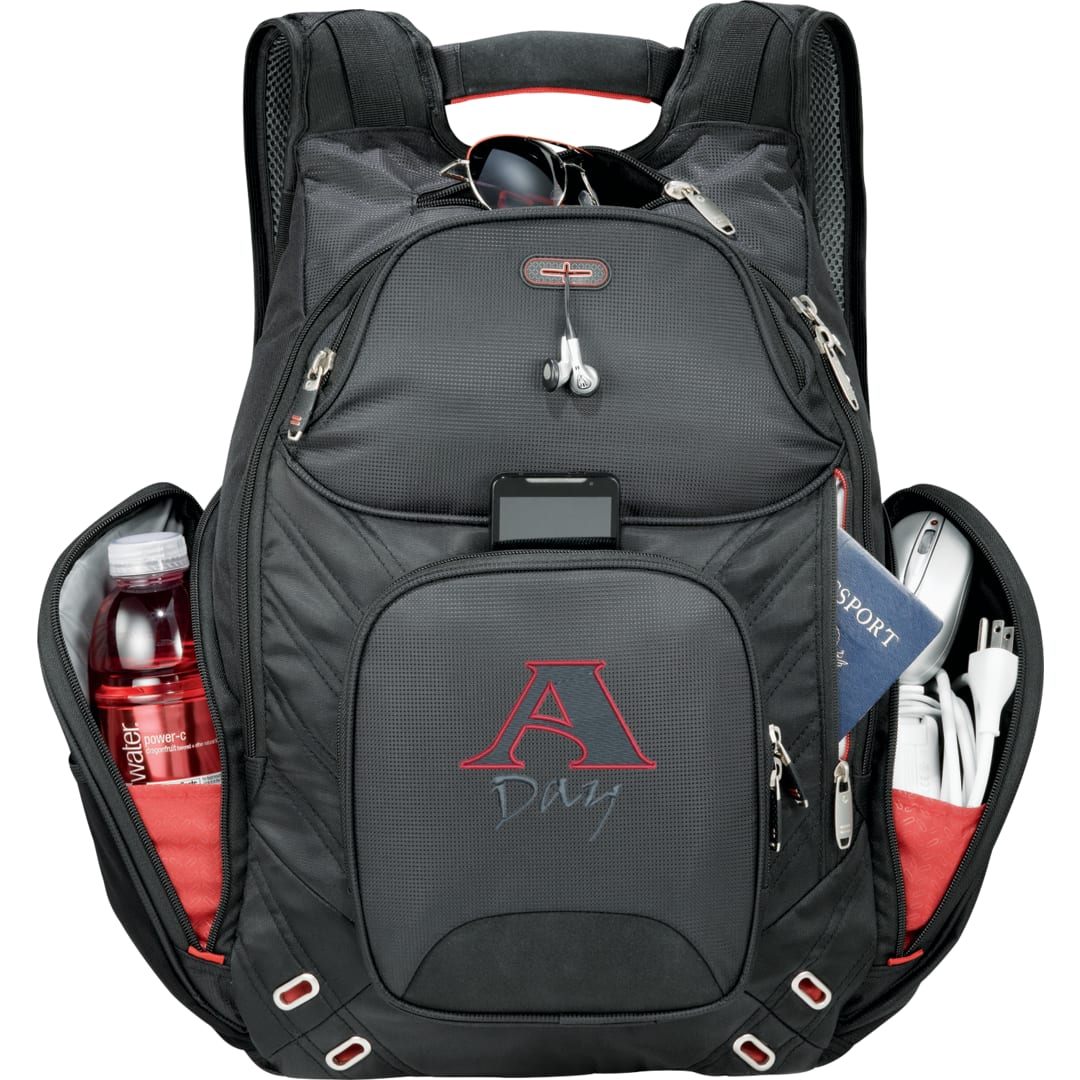 Front View of Black elleven™ Amped TSA 17" Computer Backpack