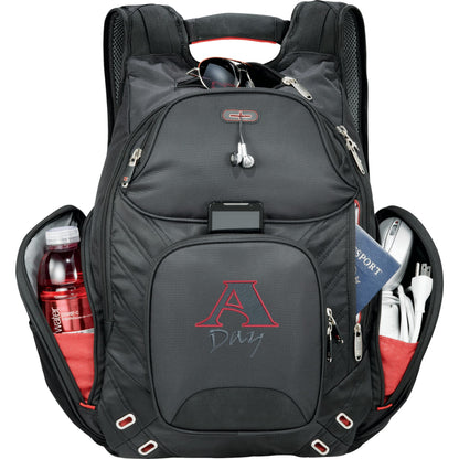 Front View of Black elleven™ Amped TSA 17" Computer Backpack