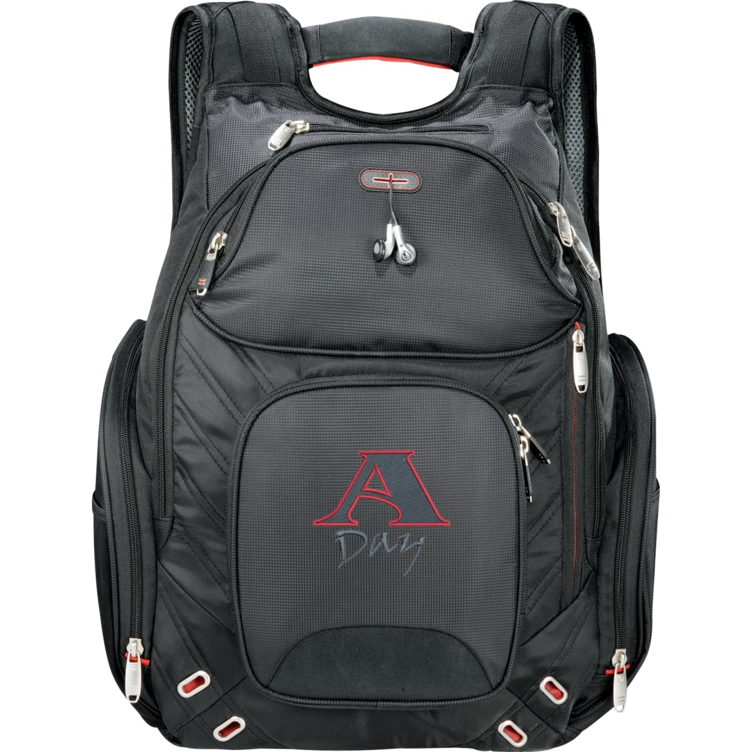 Front View of Black elleven™ Amped TSA 17" Computer Backpack