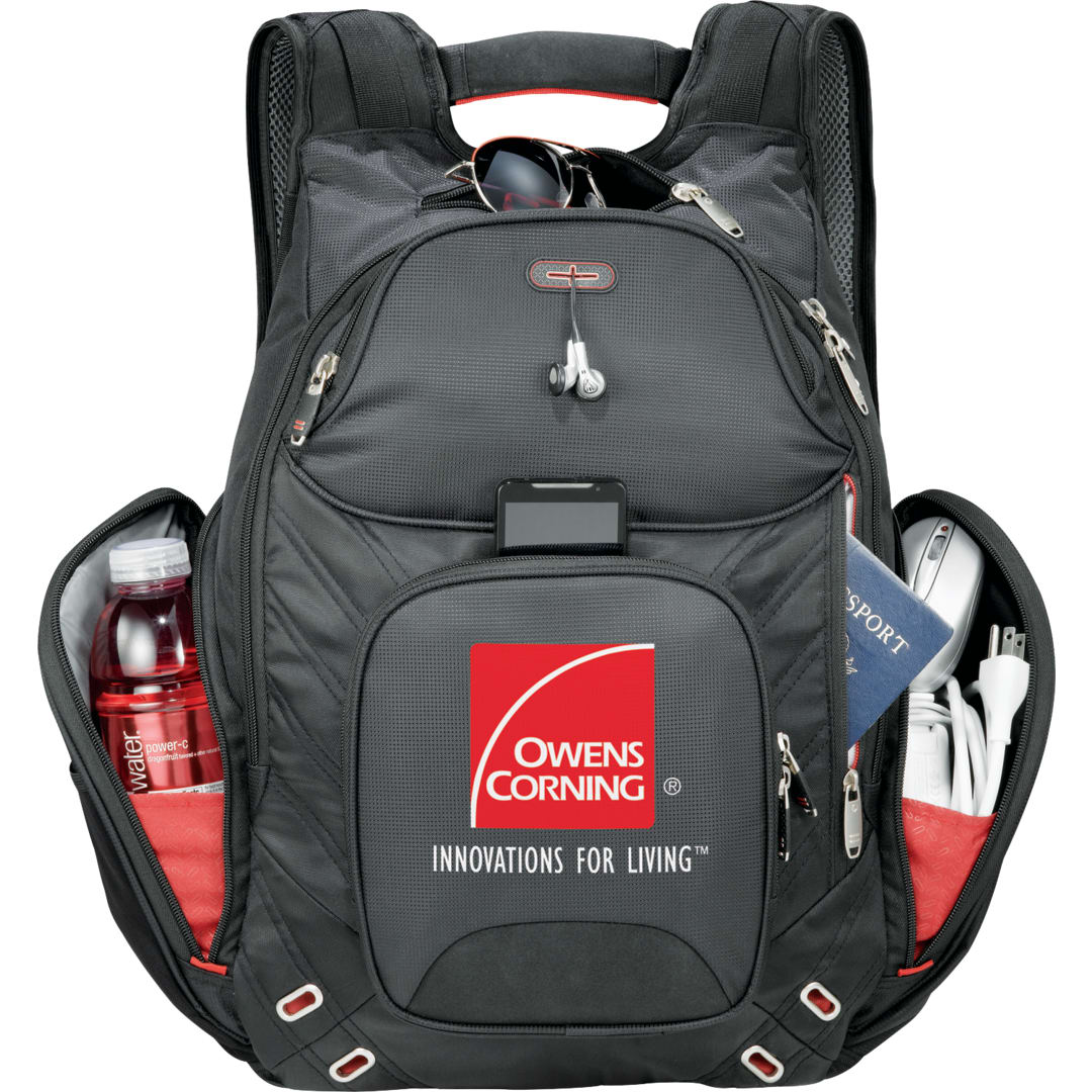 Front View of Black elleven™ Amped TSA 17" Computer Backpack
