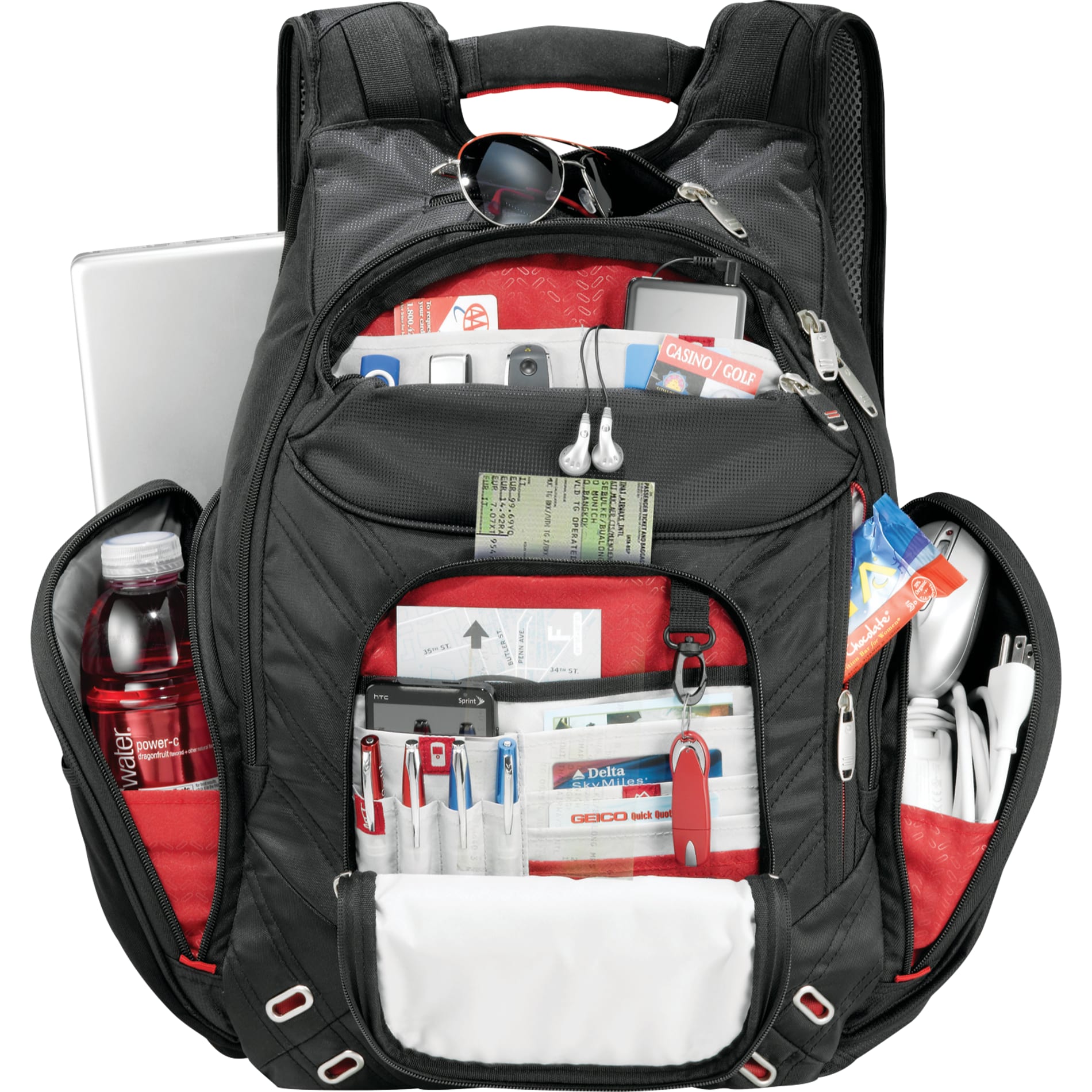 Front View of Black elleven™ Amped TSA 17" Computer Backpack