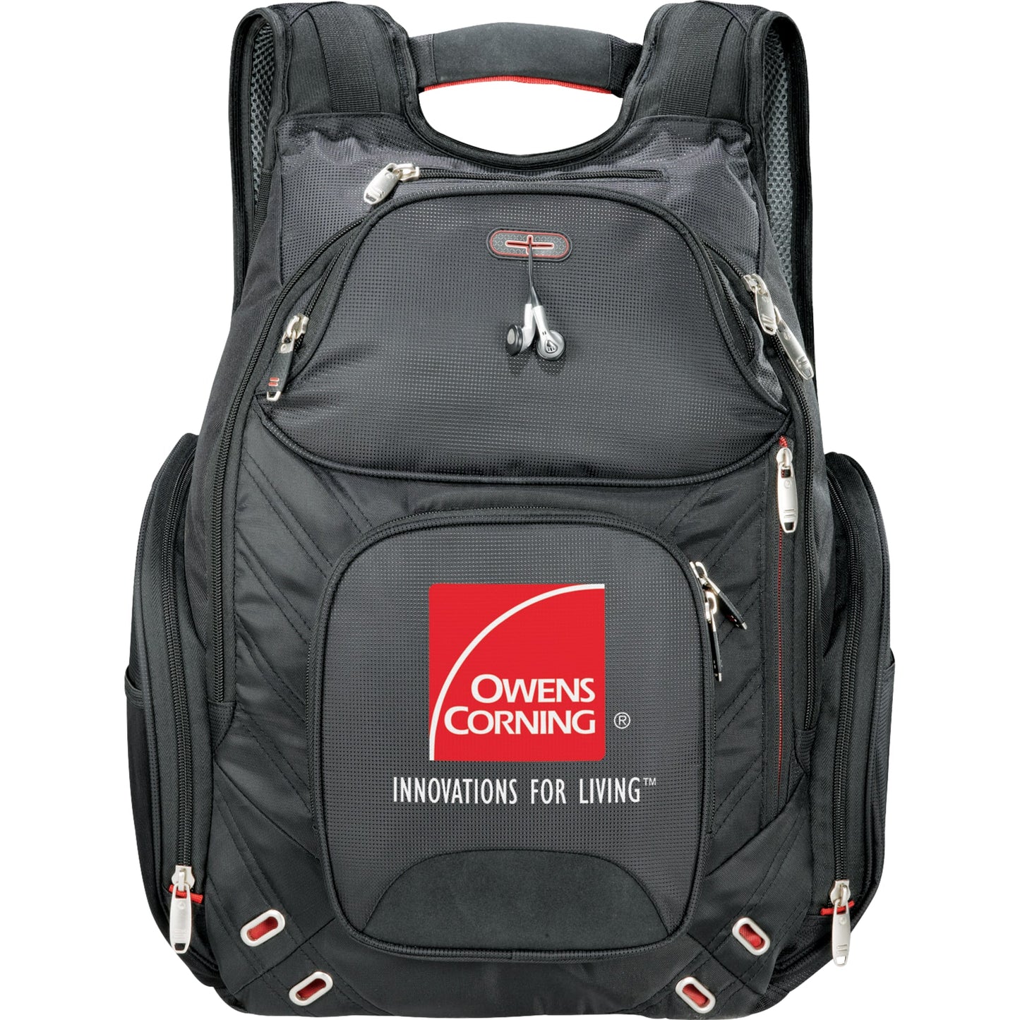 Front View of Black elleven™ Amped TSA 17" Computer Backpack