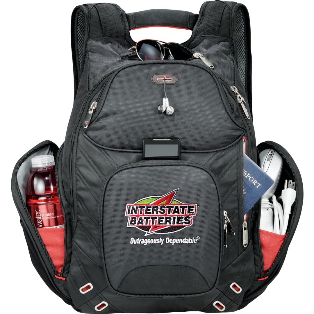 Front View of Black elleven™ Amped TSA 17" Computer Backpack