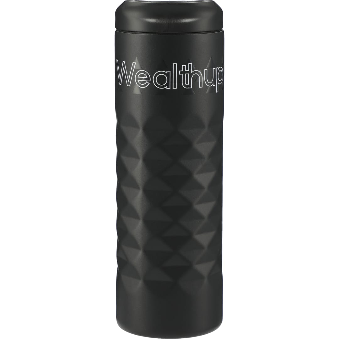 Front View of Black elleven™ Leak Proof Copper Vacuum Tumbler 16oz