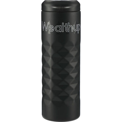Front View of Black elleven™ Leak Proof Copper Vacuum Tumbler 16oz