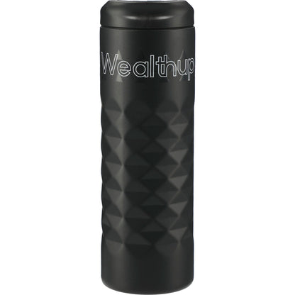 Front View of Black elleven™ Leak Proof Copper Vacuum Tumbler 16oz