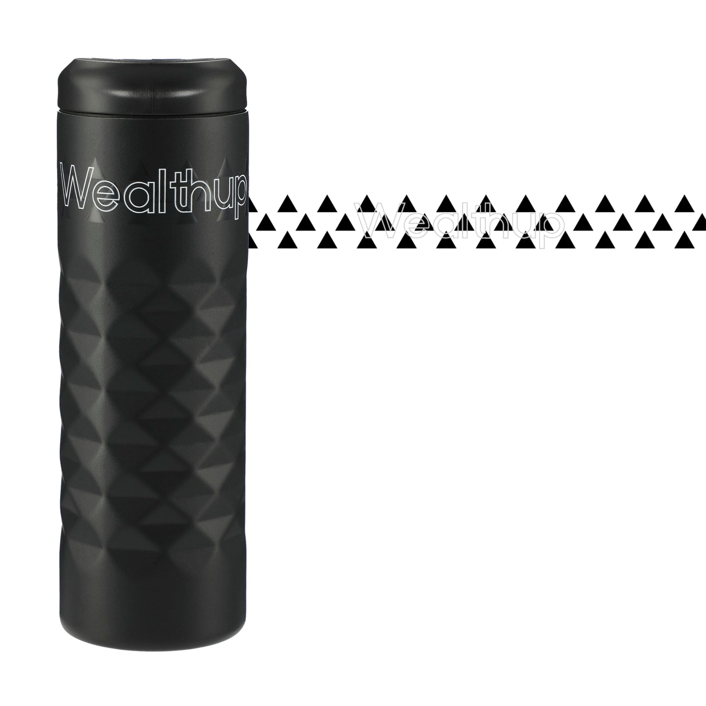 Front View of Black elleven™ Leak Proof Copper Vacuum Tumbler 16oz