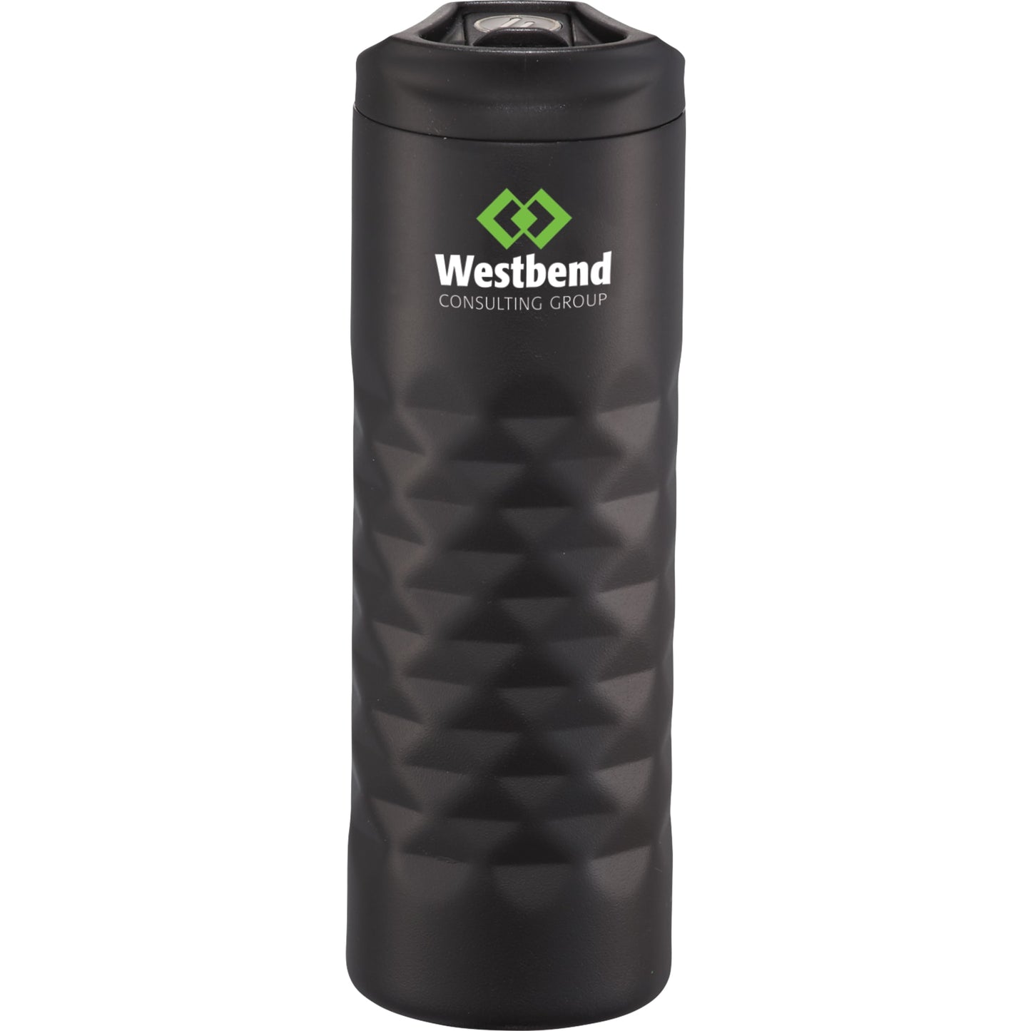 Front View of Black elleven™ Leak Proof Copper Vacuum Tumbler 16oz