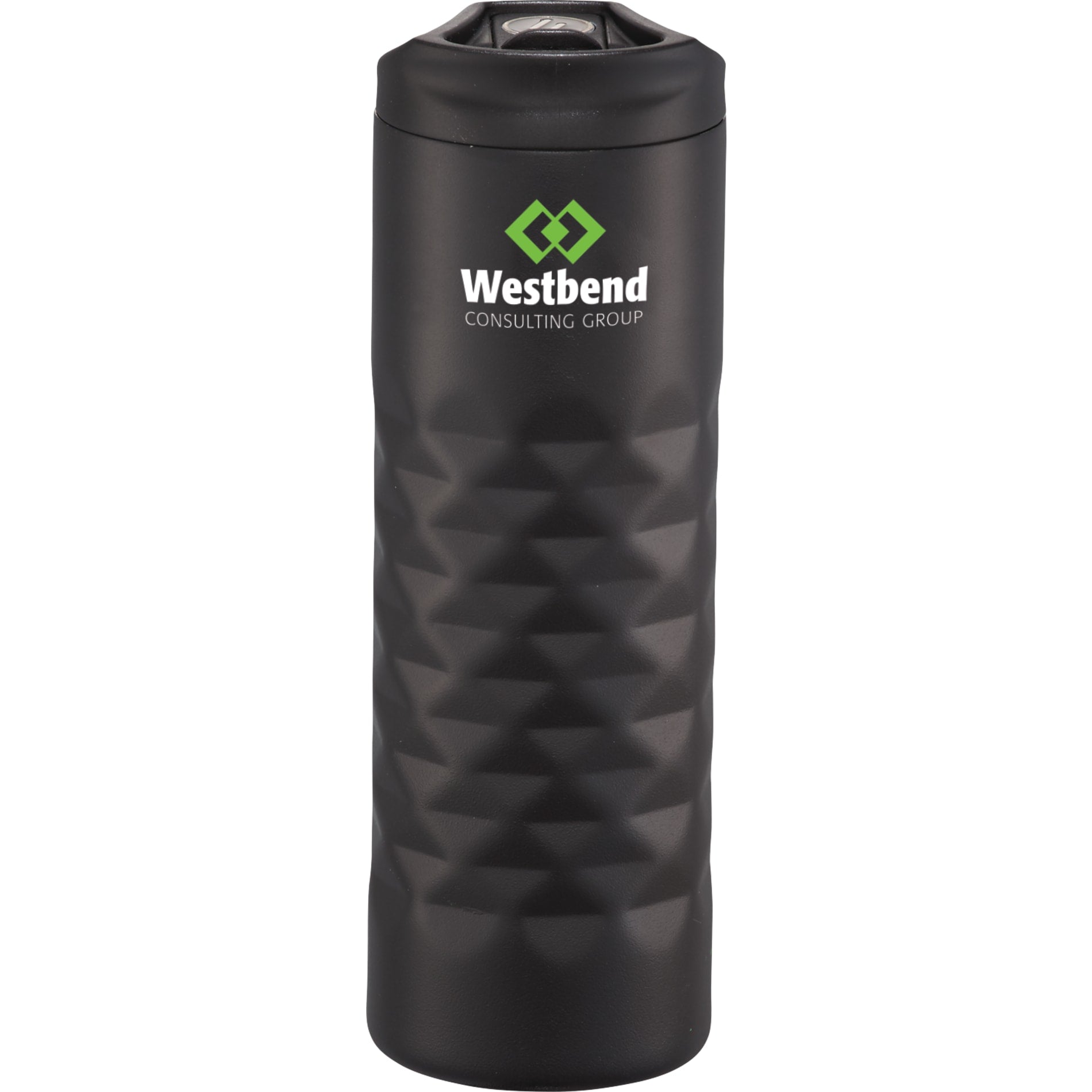 Front View of Black elleven™ Leak Proof Copper Vacuum Tumbler 16oz