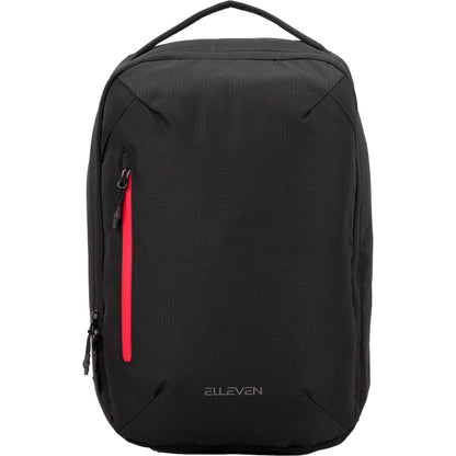 Front View of Black elleven™ Luminous 15" Recycled Laptop Backpack plain