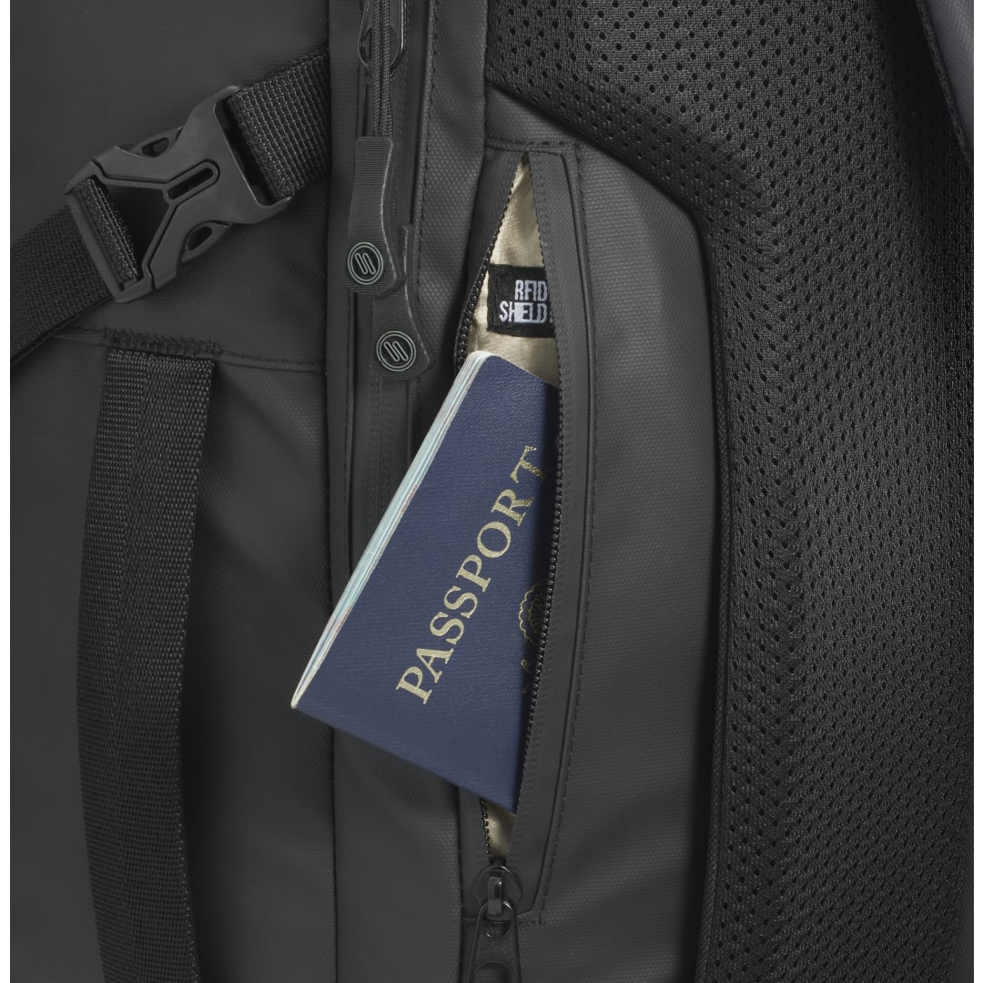 Front View of Black elleven™ Numinous 15" Computer Travel Backpack