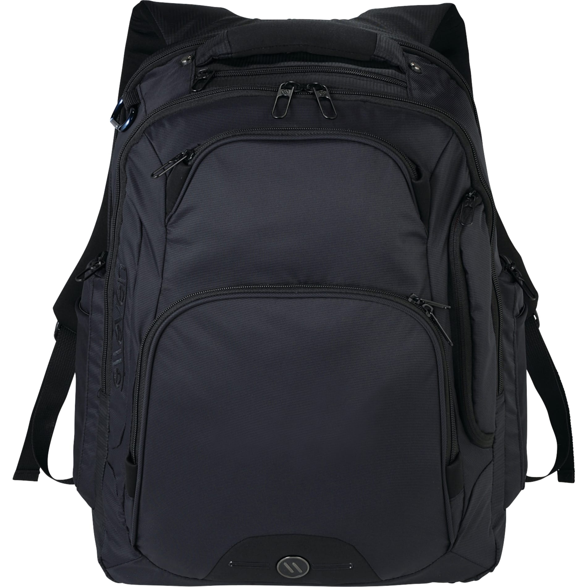 Front View of Black elleven™ Rutter TSA 17" Computer Backpack plain